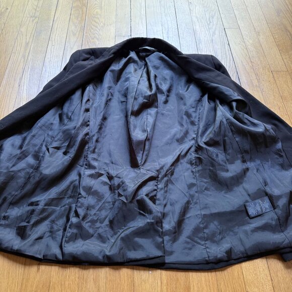 Norma Kamali Size 12 Black One-Button Peak Lapel Single-Breasted Blazer Jacket - Picture 6 of 12